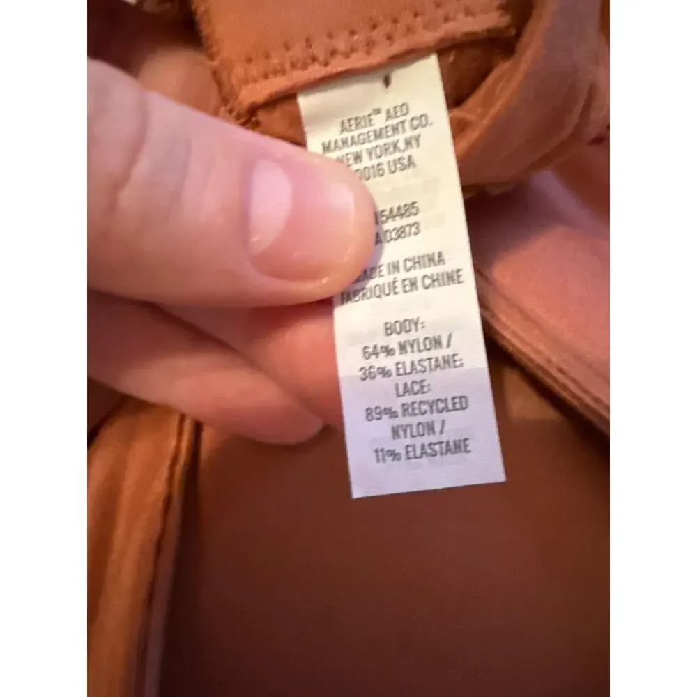 Aerie Wireless Burnt Orange Lace Unlined Bra Sz 32C NEW‎